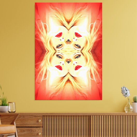 Rote Lippen Leinwanddruck (Insitu (Wohnzimmer))