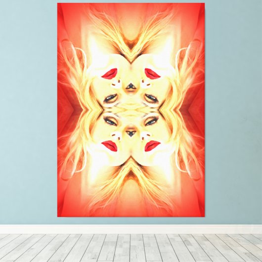 Rote Lippen Leinwanddruck (Insitu (Holzboden))