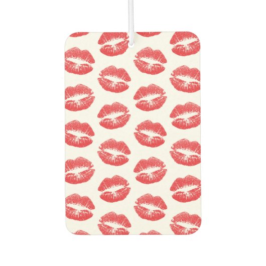 Rote Lippen, Lippenmuster, Roter Lippenstift, Kuss Autolufterfrischer (Vorderseite)