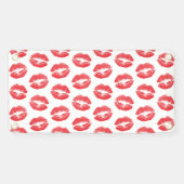 Rote Lippen, Lippenmuster, Roter Lippenstift, Kuss Banner (Horizontal)