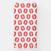 Rote Lippen, Lippenmuster, Roter Lippenstift, Kuss Banner (Vertikal)