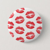 Rote Lippen, Lippenmuster, Roter Lippenstift, Kuss Button (Vorderseite)