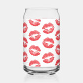 Rote Lippen, Lippenmuster, Roter Lippenstift, Kuss Dosenglas (Vorderseite)