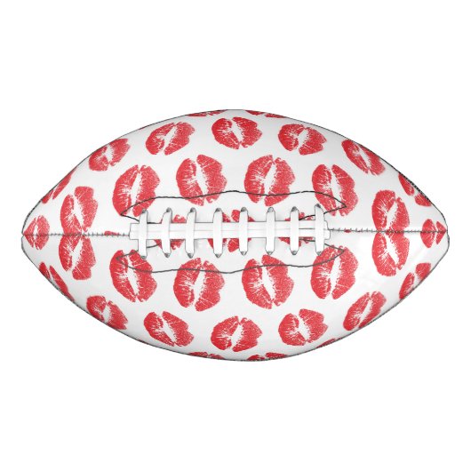 Rote Lippen, Lippenmuster, Roter Lippenstift, Kuss Football (Vorderseite)