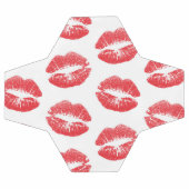 Rote Lippen, Lippenmuster, Roter Lippenstift, Kuss Fußball (Flach)
