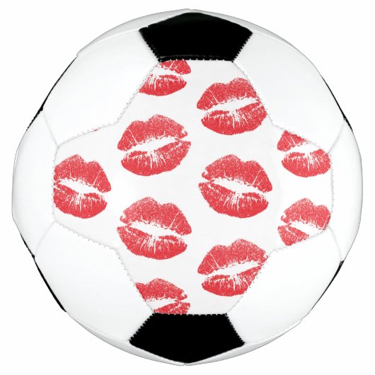 Rote Lippen, Lippenmuster, Roter Lippenstift, Kuss Fußball (Vorderseite)