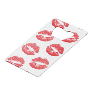 Rote Lippen, Lippenmuster, Roter Lippenstift, Kuss Geldbeutel Flaschenöffner