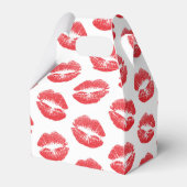 Rote Lippen, Lippenmuster, Roter Lippenstift, Kuss Geschenkschachtel (Rückseite)