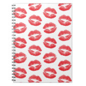 Rote Lippen, Lippenmuster, Roter Lippenstift, Kuss Notizblock (Vorderseite)