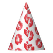 Rote Lippen, Lippenmuster, Roter Lippenstift, Kuss Partyhütchen (Rückseite)