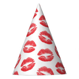 Rote Lippen, Lippenmuster, Roter Lippenstift, Kuss Partyhütchen