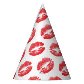 Rote Lippen, Lippenmuster, Roter Lippenstift, Kuss Partyhütchen (Links)