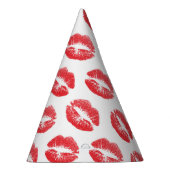 Rote Lippen, Lippenmuster, Roter Lippenstift, Kuss Partyhütchen (Rechts)