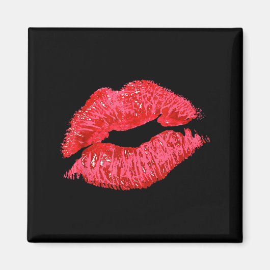 Rote Lippen Lippenstift Kuss Magnet (Vorne)