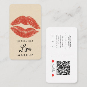 Rote Lippen Lippenstift Lippen Make-up Social Medi Visitenkarte