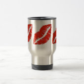 Rote Lippen Lipstick Kiss Print Valentine Day Lieb Reisebecher (Mittel)