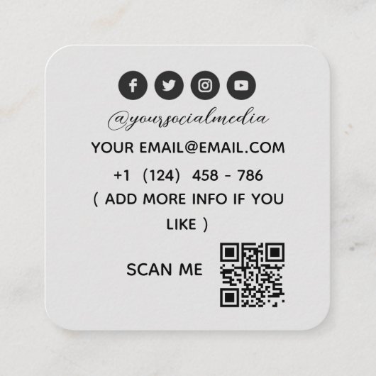 Rote Lippen machen Künstler Quadratische Visitenkarte (Rückseite)