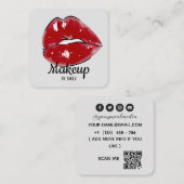 Rote Lippen machen Künstler Quadratische Visitenkarte (Vorne/Hinten)
