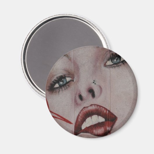 Rote Lippen Magnet (Vorderseite/Rückseite)