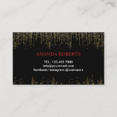 Rote Lippen Makeup Artist Modern Gold Confetti Visitenkarte (Rückseite)