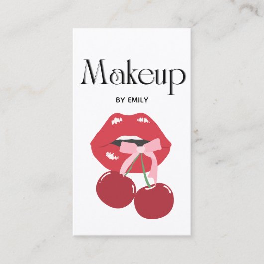 Rote Lippen Makeup Artist Visitenkarte (Vorderseite)