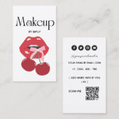 Rote Lippen Makeup Artist Visitenkarte (Vorne/Hinten)