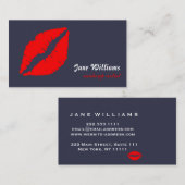 Rote Lippen Makeup Artist Visitenkarte (Vorne/Hinten)