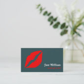 Rote Lippen Makeup Artist Visitenkarte (Stehend Vorderseite)