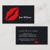 Rote Lippen Makeup Artist Visitenkarte (Vorne/Hinten)