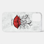 Rote Lippen Makeup Künstlername Case-Mate iPhone Hülle (Rückseite (Horizontal))