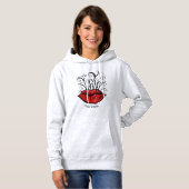 Rote Lippen Makeup Künstlername Hoodie (Vorne ganz)