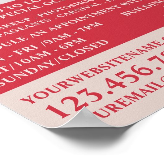 Rote Lippen, Makeup-Künstlerwerbung Poster (Ecke)