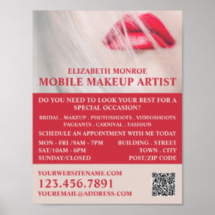 Rote Lippen, Makeup-Künstlerwerbung Poster