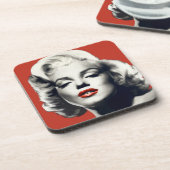 Rote Lippen Marilyn Untersetzer (Linke Seite)