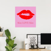 Rote Lippen mit Kiss Liebe Kiss Custom Color Poster (Heimbüro)
