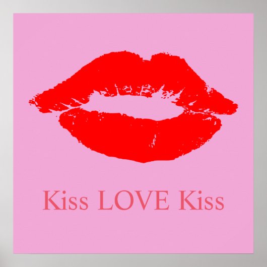 Rote Lippen mit Kiss Liebe Kiss Custom Color Poster (Vorne)