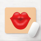 Rote Lippen Mousepad (Mit Mouse)
