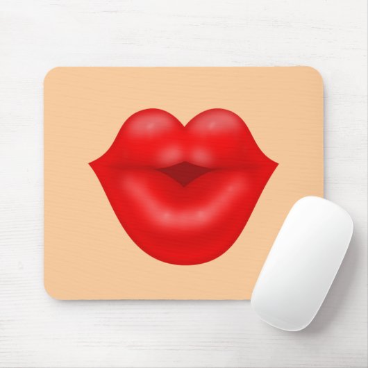 Rote Lippen Mousepad (Mit Mouse)