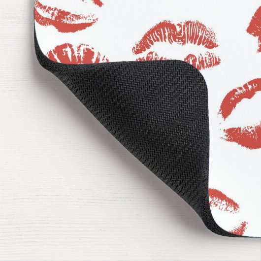 Rote Lippen Mousepad (Ecke)