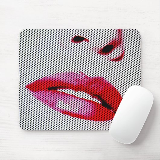 Rote Lippen Mousepad (Mit Mouse)