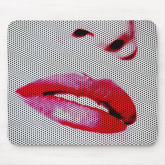 Rote Lippen Mousepad (Vorne)
