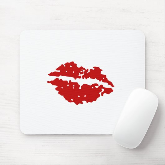 Rote Lippen Mousepad (Mit Mouse)