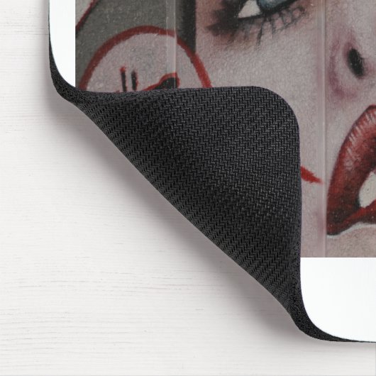 _Rote Lippen Mousepad (Ecke)