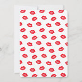 Rote Lippen Niedlich Moderne Hochzeit Einladung (Rückseite)