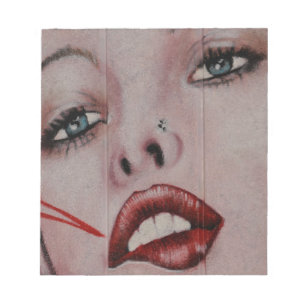 Rote Lippen Notizblock