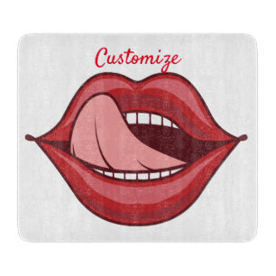 Rote Lippen Offener Mund Thunder_Cove  Schneidebrett