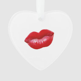 Rote Lippen Ornament