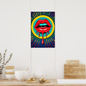 Rote Lippen Pop Art Poster (Küche)