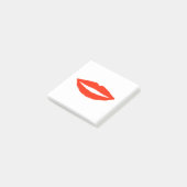 Rote Lippen Post-it Klebezettel (angewinkelt)
