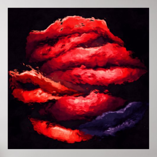 Rote Lippen Poster (Vorne)